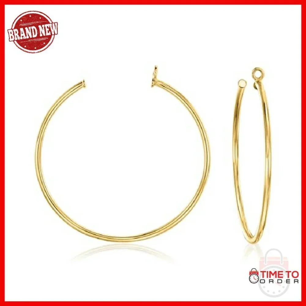 Italian 0.50ct CZ Stud Earrings with Hoop Jackets 18kt Gold Over Sterling